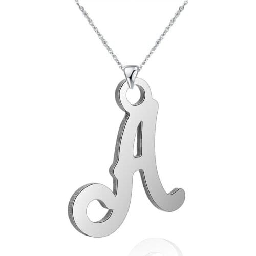 Stainless Steel Statement Initial Letter Necklace Women Personalized Minimalist Custom Pendant Charm Necklaces Name Necklace Men
