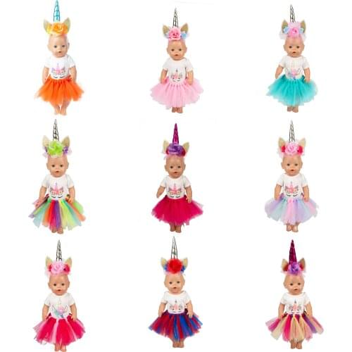 2019 New Fashion dress Doll Clothes Fit 17 inch 43cm Doll Clothes Born Baby Doll Clothes Suit For Baby Birthday Festival Gift