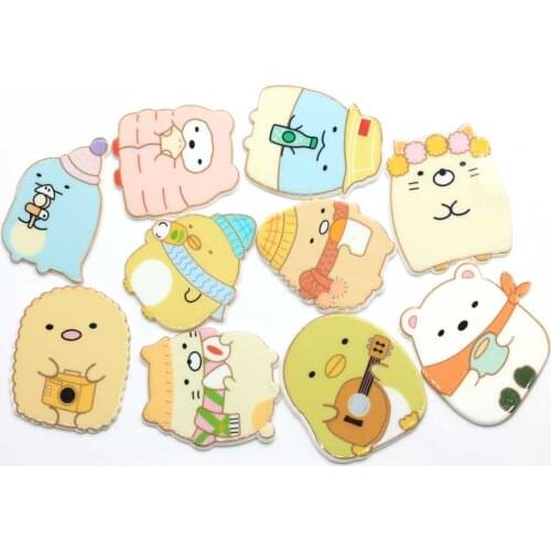 New Cute Mixed Mini Cartoon Animals Acrylic Planar Resin Flat Back Cabochon Scrapbook Kawaii DIY Embellishments Accessories