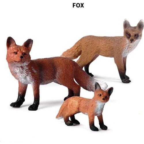 Original Wild Animals Mini Fox -Model Action Figure Figurines Miniature Collection Toys For Kids