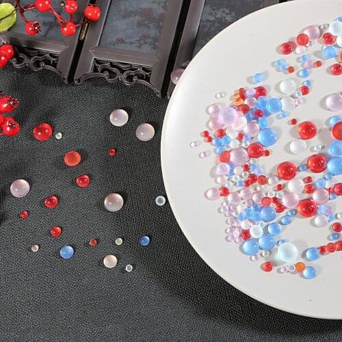 20-50pcs No hole Resin Beads 4/6/8/10/12mm Half Round Cabochon for DIY Handcraft Jewelry Findings Making