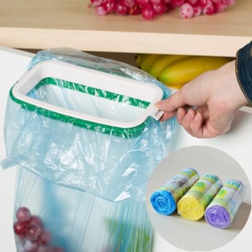 Cupboard Door Back Hanging Trash Rack Storage Kitchen Garbage Rubbish Bag Can Holder Hanging Kitchen Cabinet Trash Rack Hot sale