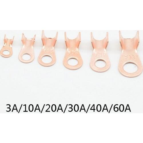 Terminal OT Series 3A/10A/20A/A30A/40A/60A Splice Wire Dia Copper O shape Circular Naked Battery Cable Connector Open Lug