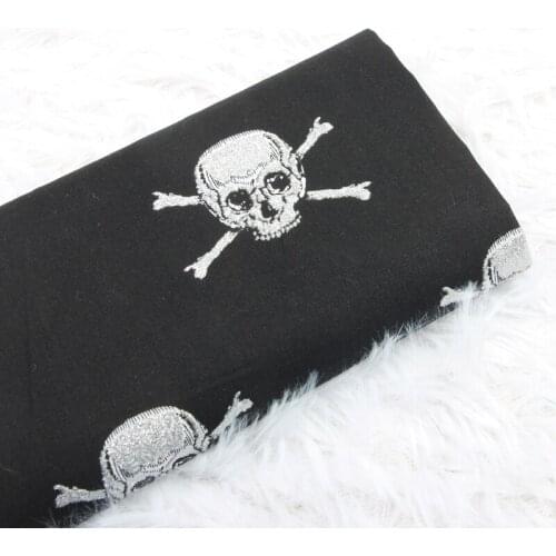 New Cotton Fabric Skeleton Big Printed Cloth Fabric For Patches Bag Garment Home Textile DIY 50*110cm/pc