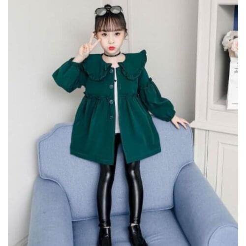 Teenager Spring Autumn Girls Trench Coat 2021 New Lapel Jacket 10 12 Years Kids School Girl Clothing Children Leisure Outerwear