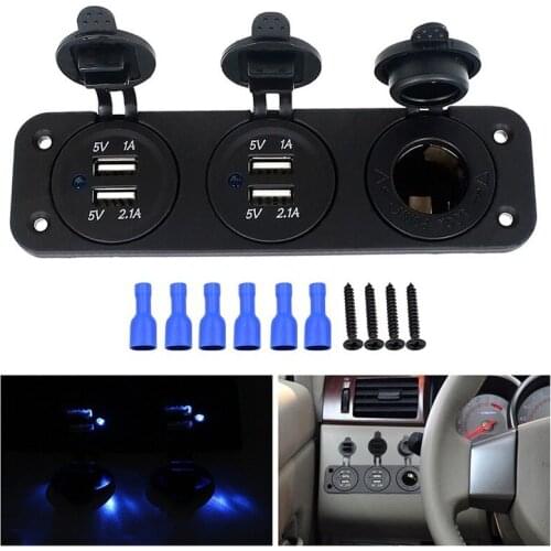 Multi Port 12-24V Universally Waterproof Dual USB Car Cigarette Lighter Socket Splitter Charger Power Adapter Outlet 5V/3.1A