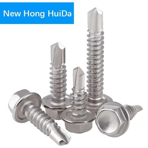 #8 #10 #12 #14 External Hexagon Self Drilling Tapping Screw Thread Metric Hex Bolt 410 Stainless Steel M4.2 M4.8 M5.5 M6.3
