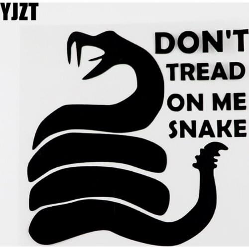 YJZT 15.6CMX15.1CM Don't Tread On Me Snake Originality Vinyl Car Sticker Black/Silver 8C-0138