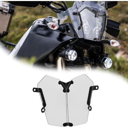 For Yamaha Tenere 700 2019-2020 Headlight Protection Glass Large Lampshade Protective Frame Guard Lense Cover Motorcycle Access