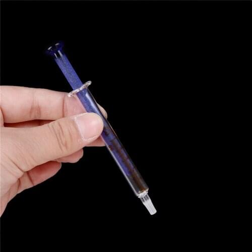 1ml Blue Glass Syringe Injector Dosage Precision Ideal Lab Sampler Glassware Tool Laboratory Chemistry Equipment 1pcs