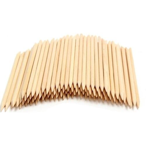 100pc/SET Natural Wood Sticks Bulk Cuticle Pusher Remover for Manicure Tools Nail Art Designs Picker Wooden Nail Sticks #TRG1