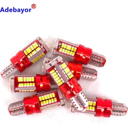 100pcs T10 LED 168 192 W5W 57 SMD 3014 LED Car Marker Light Parking Lamp 57smd Motor Wedge Bulb White adebayor