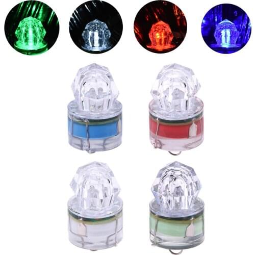 15x Mini LED Waterproof Underwater Fish Lure Light, Attract Fish, Drop Underwater Lure Lamp Colorful Lure Fish Light