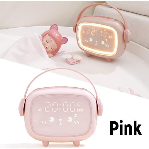 2020 New Cute Night Light Alarm Clock Timing Countdown Alarm Clock LED Smart Kids Alarm Clock Night Light Home Decor