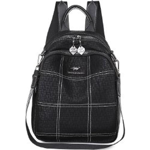 2021 retro female bag high quality leather PU fashion girls backpack large capacity female student backpack anti-theft backpack