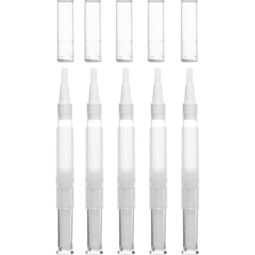 5Pcs 3Ml Nail Oil Empty Pen Botttle with with Brush Tip Cosmetic Container Applicators Eyelash Growth Liquid Tube