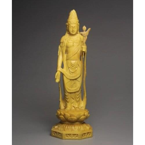 9.5CM Guanyin,Tang Mi,Buddha Statue Wood Carving Sculpture Tibet Buddha Statues for Decoration