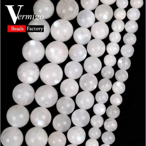 AAA Natural Moonstone Stone Beads Gemstones Round Beads for Jewelry Making Diy Bracelets Necklace 6/8/10/12mm