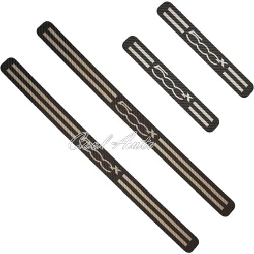 For FIAT 500X Accessory 2021 2020 2019-2014 Stainless Carbon Chrome Car Door Sill Kick Scuff Plate Protector Trim Cover Styling