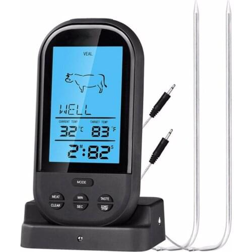 Wireless Digital LCD Display BBQ Thermometer Kitchen Barbecue Digital Probe Meat Thermometer BBQ Temperature Tool