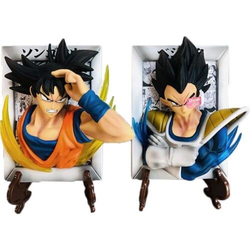 Dragon Ball Super Saiyan Goku Vegeta Action Figure Animation Frame Q version doll Model boxed Ornaments Gifts