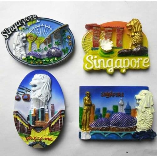 QIQIPP Singapore Tourism Souvenir refrigerator paste relief Singapore attractions magnetic paste Singapore Tourism gift