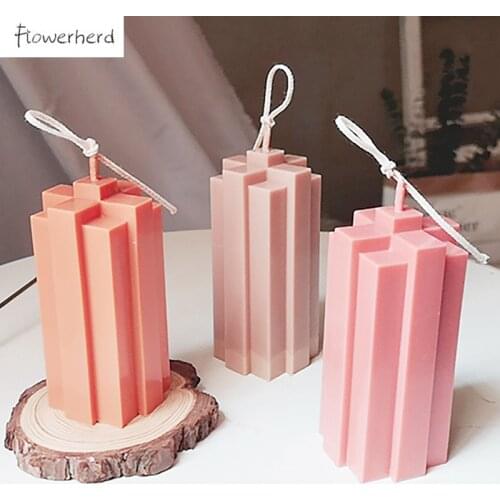 Candle Mold Line Contour Cross Geometry Building Block Scented Acrylic DIY Plastic Mold Resin Molds Candle Making Tools