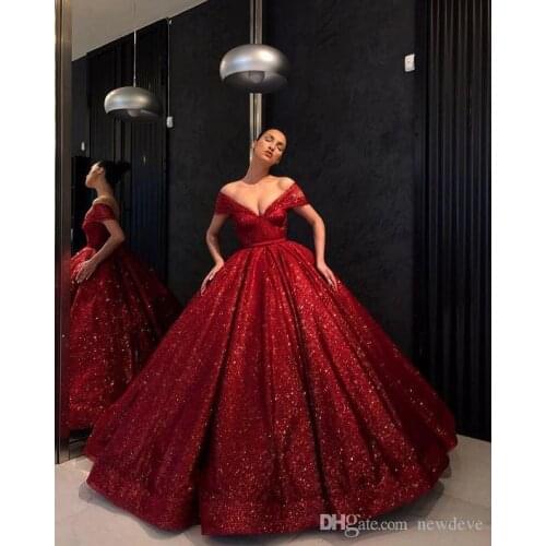2019 Hot Red Evening Dresses Mother Of The Bride Dress Sequined Prom Dress Custom Made Ball Gown Evening Gowns