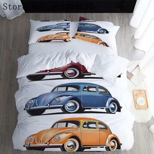 3D Classic Cars Printing Bedding Set Luxury Duvet Cover Twin Queen King Size Bed Cover Set Home Textile 2/3 Pieces 240*220CM