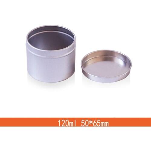 Dia 50mm Body Cream Container Silver 120ML Empty Makeup Metal Compact Sealed Aluminum Pot Aroma Candle Jar Cosmetic Pomade Box