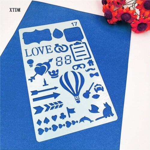 Love plastic mold shield DIY cake scrapbook stencils hollow Embellishments printing lace ruler Valentines Day