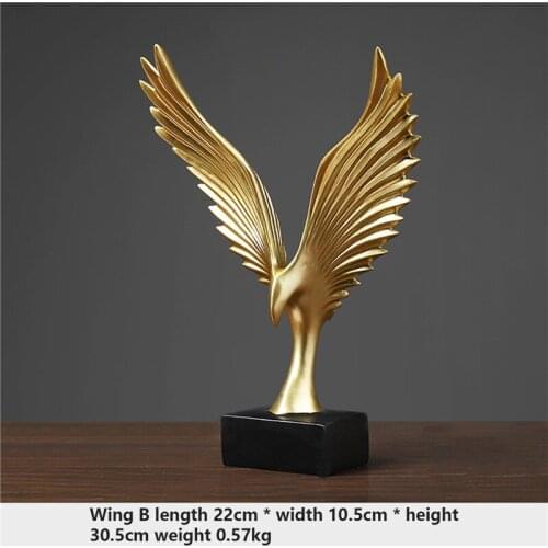Fashion Eagle Shaped DIY Resin Statue Non-slip Free-standing Sculpture with Wings for Home Decoration