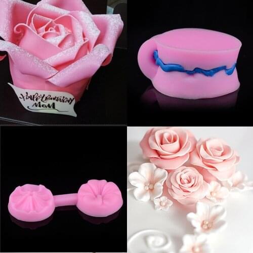 New Silicone 3D Rose Flower Fondant Cake Chocolate Sugar cake Mould Mold Tools
