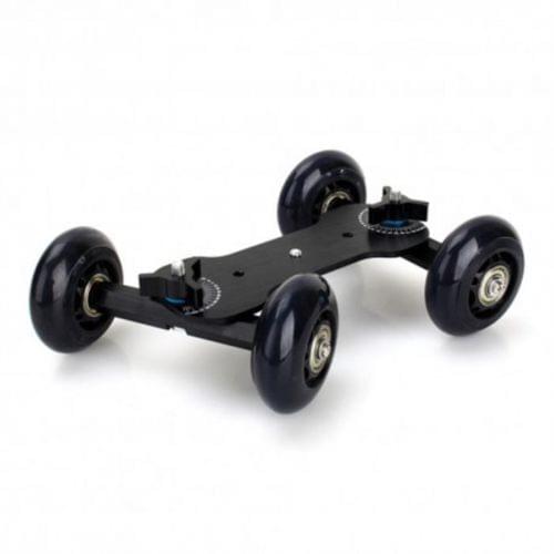 Mobile Rolling Dolly Car Skater for Speedlite Camera Rig Black Wheels