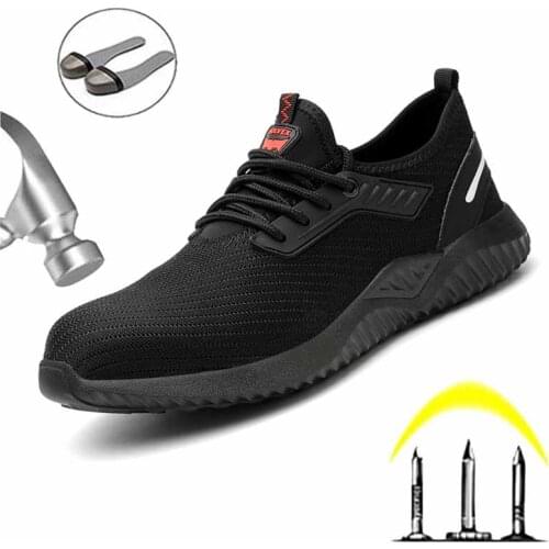 Work Safety Shoes Anti-Smashing Steel Toe Puncture Proof Construction Lightweight Breathable Sneakers Boots Men Women Air Light