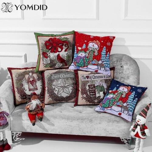Christmas Cushion Cover 45*43 Pillowcase Sofa Cushions Pillow Cases Polyester Cloth Pillow Covers Office Lounge Home Decor