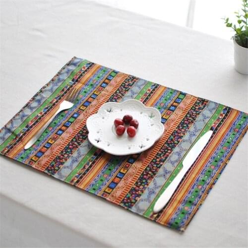Southeast Asian Style Bohemian Ethnic Style Tablecloth Personalized Cotton Linen Cloth Art Table Mat Coaster Insulation Pad