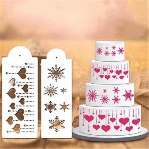 Snowflake plastic mold shield DIY cake scrapbook stencils hollow Embellishments printing lace ruler Valentines Day