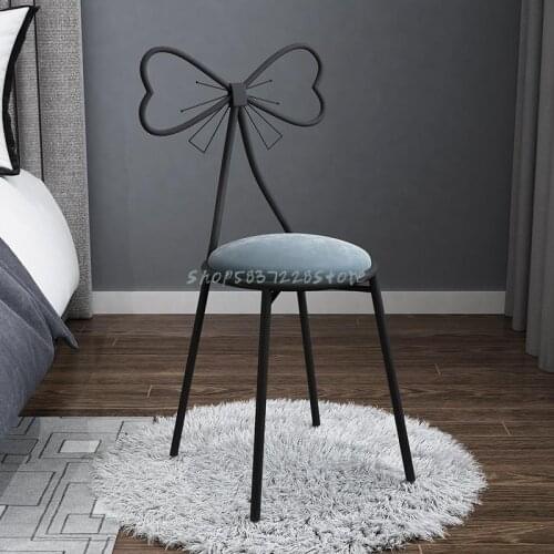 Modern Simple Make-up Chair, Dressing Stool, Butterfly Net, Red Bedroom, Nordic Home Back Manicure Chair