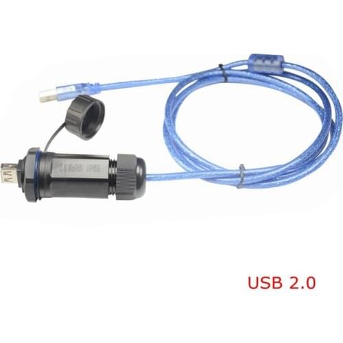 USB 2.0 & USB 3.0 male to male IP68 Waterproof cable 0.5m 5FT 3m with USB female IP 68 Water Proof socket Connector plug Adapter