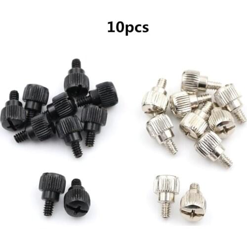 10pcs/lot Carbon Steel Computer Case Screws Black Or Nickel Computer Case Screw Hand Tighten Thumb Screw