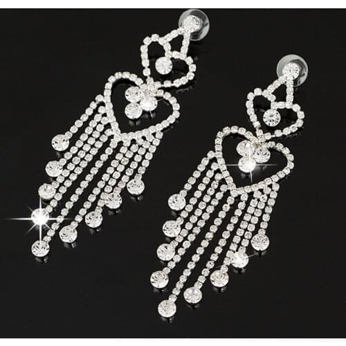 YFJEWE High Quality Long Tassel Crystal Drop Earrings For Women Accessories Jewelry Wedding Engagement Earrings #E074