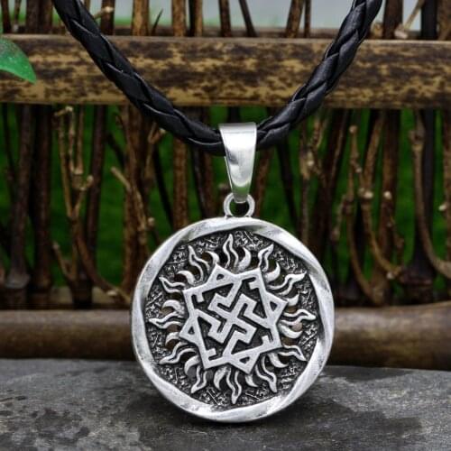 Youe shone Men Fern Flower Amulet Viking Celtic talisman pendant norse Pagan necklace