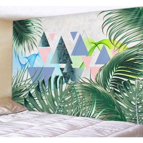 Green plant Tapestry Wall Hanging Hippie Witchcraft Tapiz Psychedelic Farmhouse Decor Tenure Tapisserie Beach Bohemian Custom