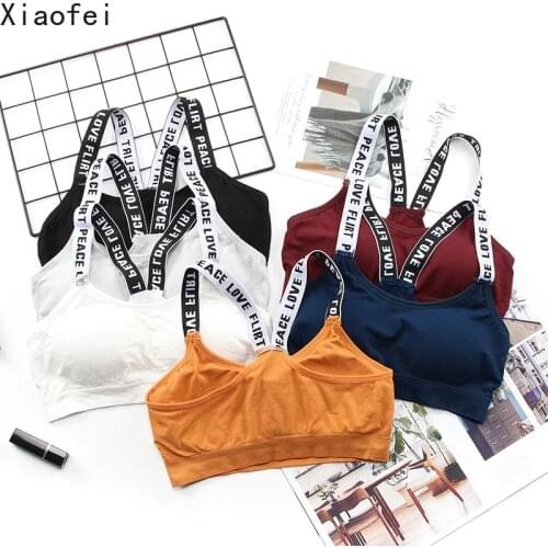 Women Letter Sport Bra Top Fitness Running Gym Wear Yoga Bra Underwear Student Sports Vest
