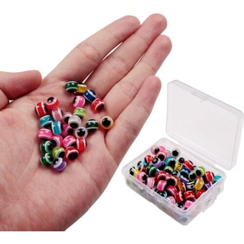 100pcs/box Fish Eye Fishing Beads 5mm 8mm Mixed Color Luminous Carolina Rigs Taxes Rigs Fishing Beads DIY Kit Bass Fishing Tackl