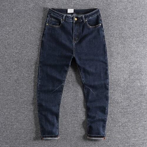 2020 new arrival Three dimensional cutting small leg jeans mens elastic comfortable trend youth Capris trouser 0766