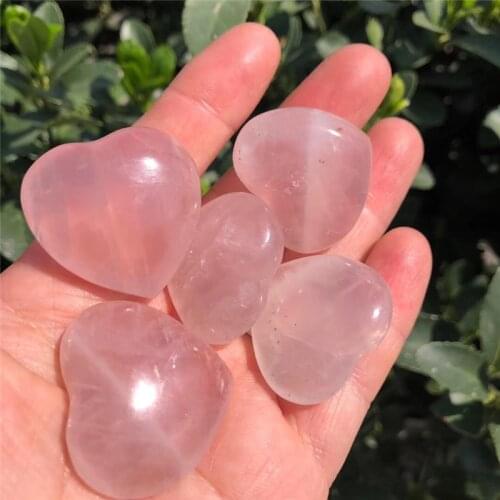 3pc Natural quartz stone crystal heart home decoration