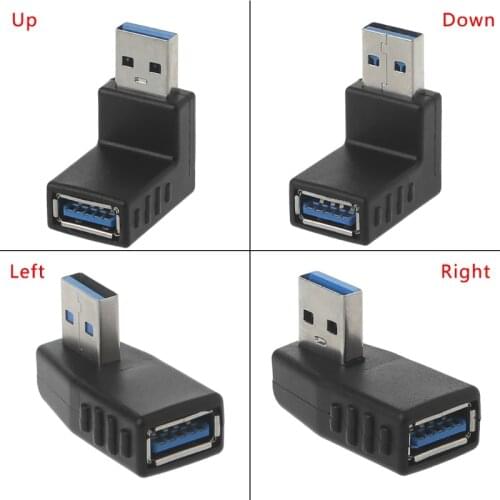 ALITER USB 3.0 A Male To Female Connector Adapter For Laptop PC Elbow Coupler Gender Changer Connector