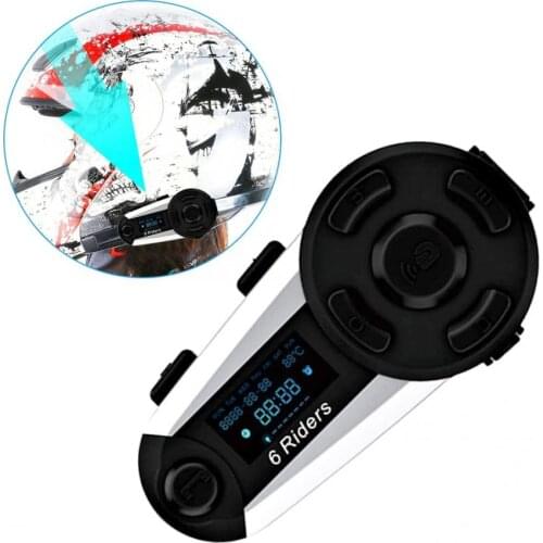 T20S Motorcycle Helmet Bluetooth Interphone Full-duplex Intercom Headset with Display Screen helmet bluetooth headset